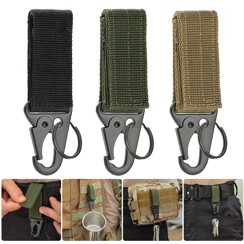 Molle-hebilla colgante táctica para mochila, mosquetones, soporte para botella de agua, llavero, accesorios para acampar al aire libre - imagen 4