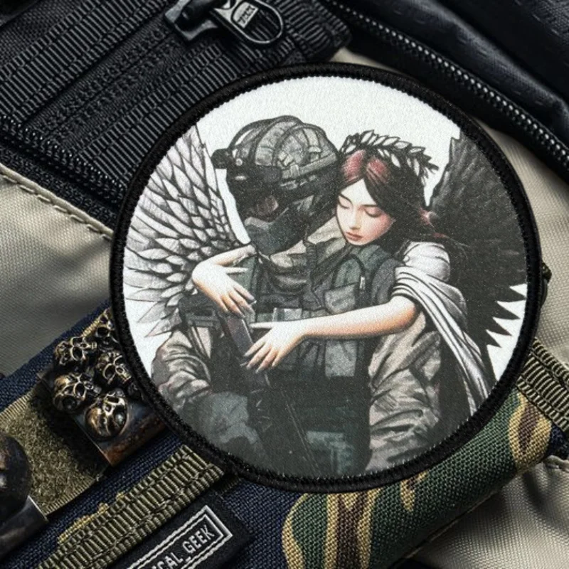 Parche con estampado de soldado de Ángel, chaleco táctico con gancho y bucle, insignia de moral, mochila, pegatinas decorativas, parches para brazalete para ropa - imagen 5