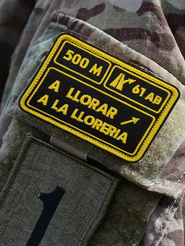 Parches de Velcro bordados en español, insignia de moral táctica, accesorios del alfabeto, mochila, sombreros, pegatinas, 500M - imagen 2