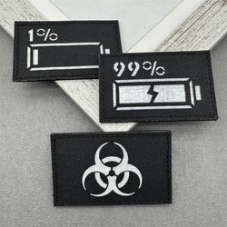 Parche de riesgo biológico que refleja la luz, parche táctico, emblema de gancho y bucle, insignias morales, chaleco de tela, equipo para exteriores, 1 ud.