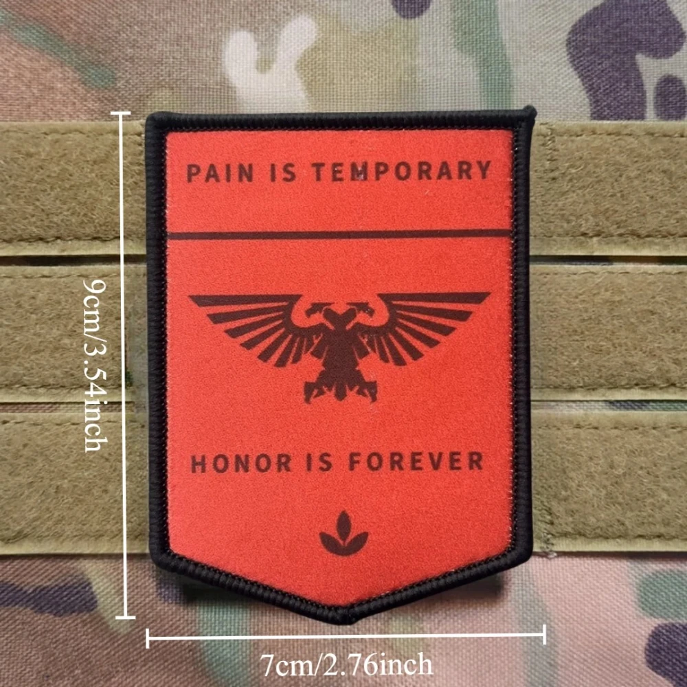 El dolor es temporal, el honor es el parche del ejército eterno, insignia de moral táctica, parches de gancho impresos para ropa, pegatina para casco militar - imagen 3