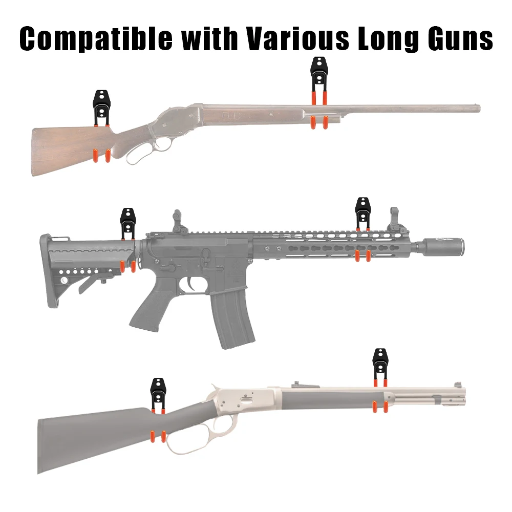Soporte de pared para rifles y escopetas con ganchos horizontales - imagen 3