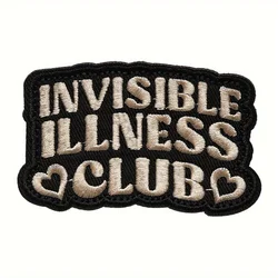 Invisible Illness Club Parche bordado Velcro para mochilas y chaquetas