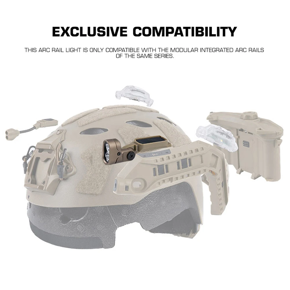 Luz para casco táctico, Compatible con riel de arco Modular, modo blanco/IR, para exteriores, caza, Camping, supervivencia, lámpara para casco Airsoft de emergencia - imagen 3