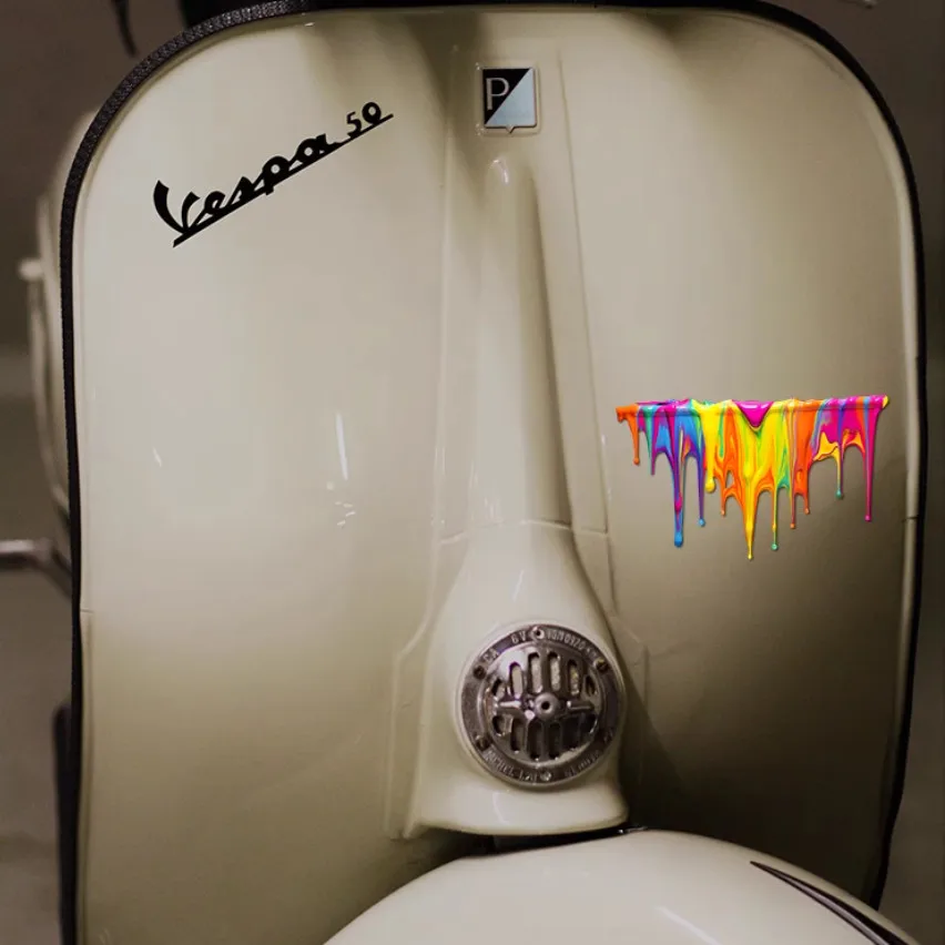 Pegatina de pintura fluida colorida para coche, cubierta creativa para rascar el coche, pegatina para vehículo eléctrico y motocicleta, decoración DIY - imagen 3