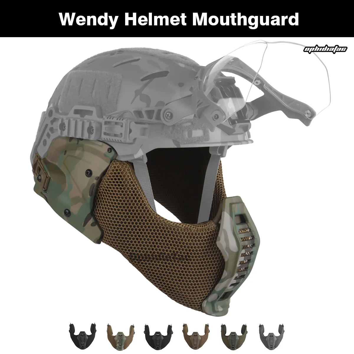 Wendy3.0 Helmet Mouthguard Food-Grade Silicone Anti-Impact & Bite Protection Multi-Combination Fit (Mask/Headset) for Hunting