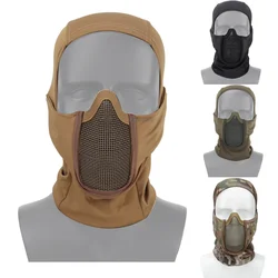 Máscara táctica para casco Airsoft Paintball CS malla de acero pasamontañas de cara completa máscaras juego de guerra ciclismo protector facial suave