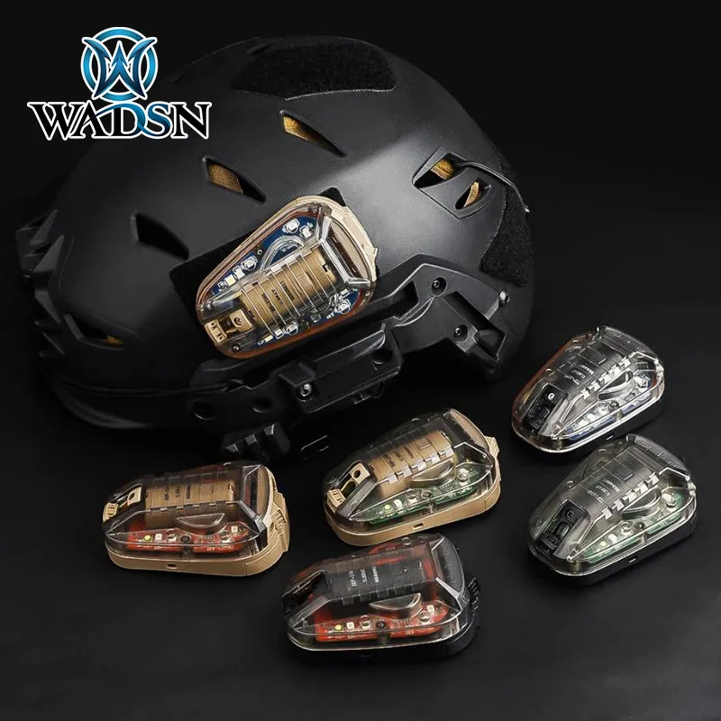 WADSN HEL STAR-Casco deportivo Airsoft 6 GEN3, luz azul, verde, rojo, IR estroboscópico, impermeable, lámpara de Flash de señal de seguridad para supervivencia al aire libre - imagen 3