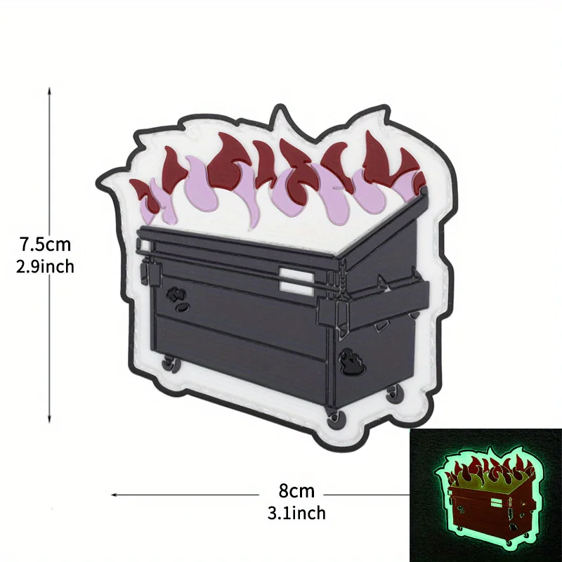 Parche de goma suave de PVC para cubo de basura, sombreros con gancho y bucle, sello moral, pegatina para mochila al aire libre, parches decorativos para ropa - imagen 3