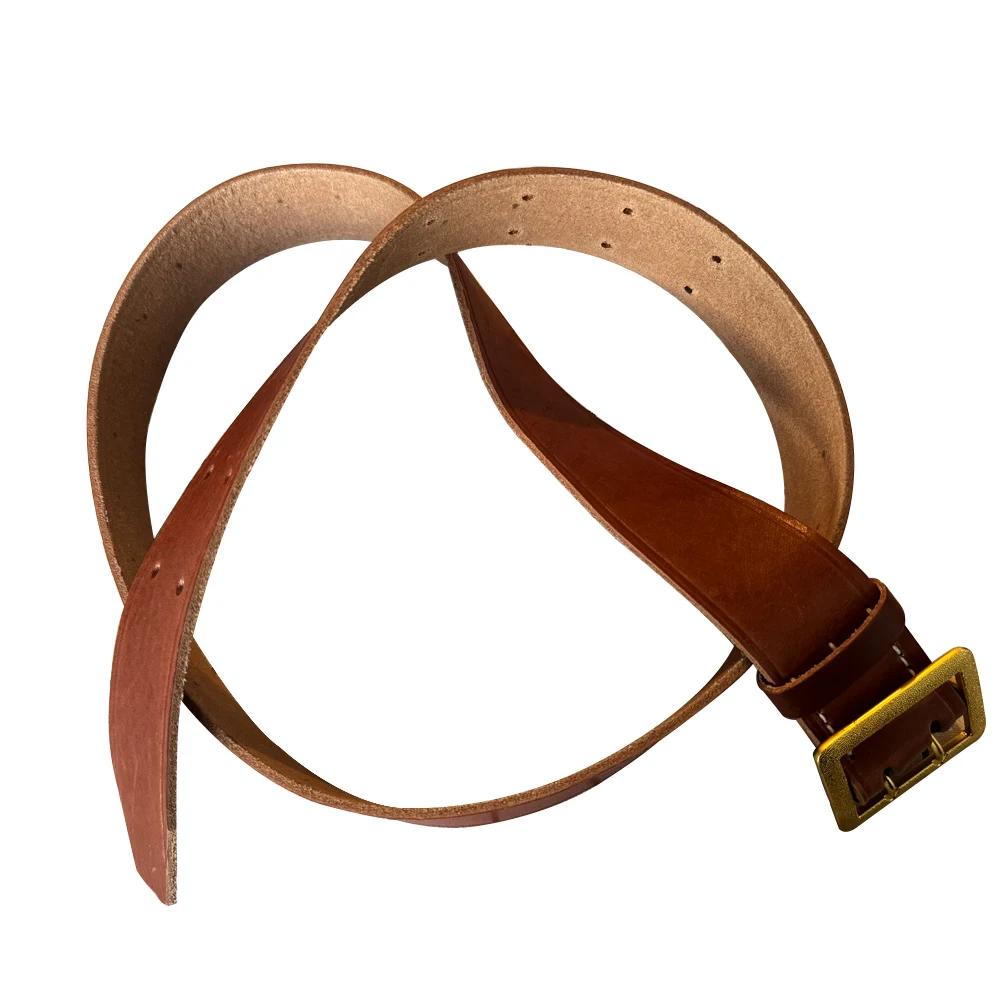 Cinturón alemán de la Segunda Guerra Mundial, equipo táctico, Material de piel de vaca, patrón de corona para hombres, cinturón para la cabeza con hebilla dorada, alemán - imagen 5