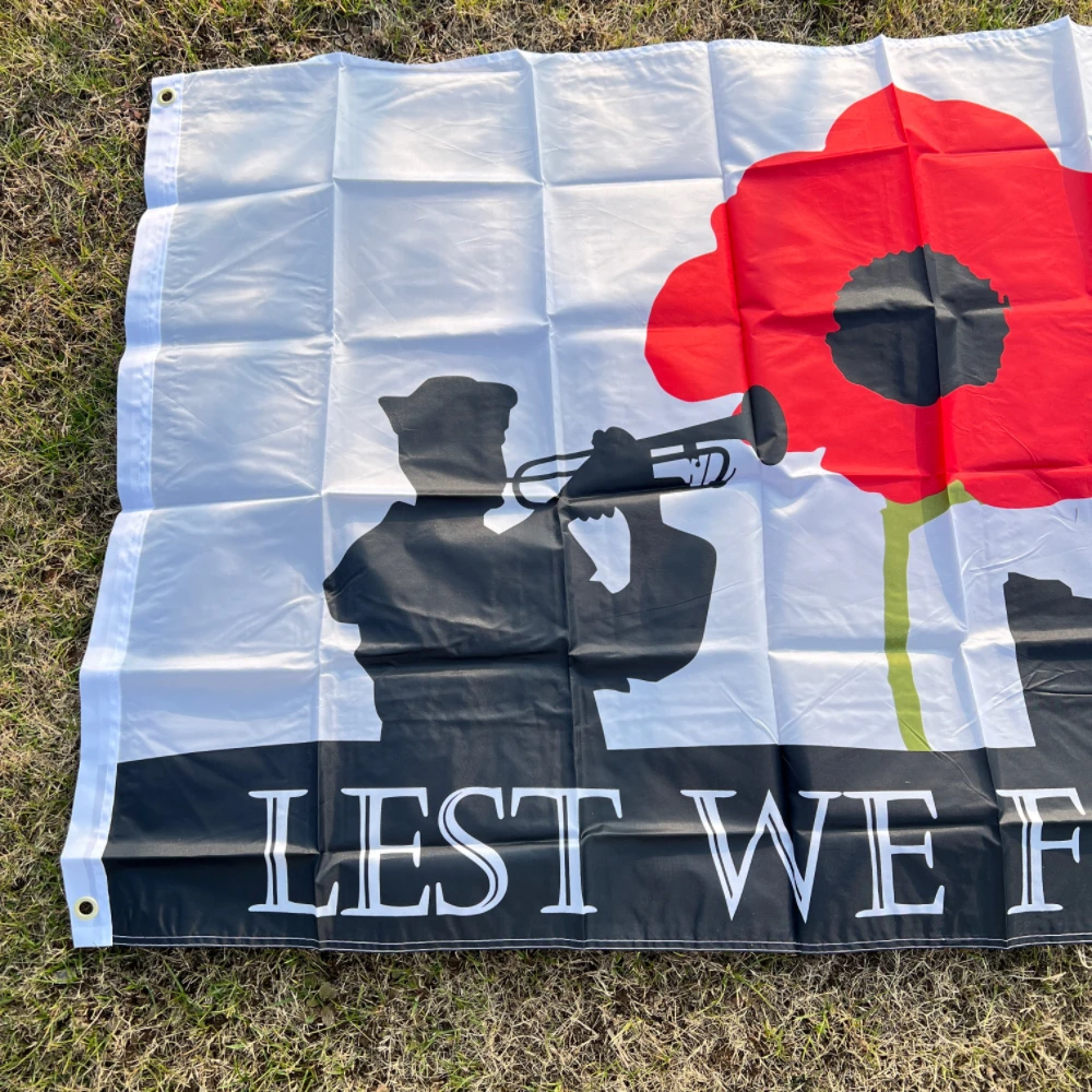 Día conmemorativo, 90x150cm, bandera del Día de la Memembrance, flor, fuerzas armadas del ejército militar, mentira, olvidar la guerra, WW1, WW2, doble costura, Vivid Co - imagen 4
