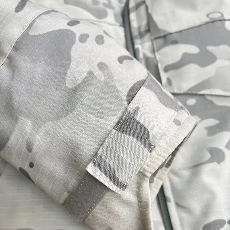 Ropa de esquí al aire libre, ropa de camuflaje para nieve, ropa de camuflaje blanca de algodón para invierno, chaqueta, abrigo - imagen 5