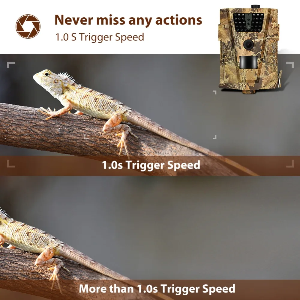 Minicámara de caza de 12MP, videocámara de rastreo salvaje, visión nocturna infrarroja, exploración activada por movimiento al aire libre, disparador de 0,2 S, trampa fotográfica - imagen 4