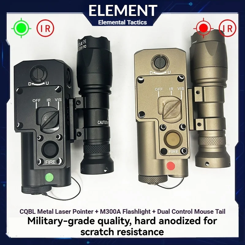 Elemento CQBL-1 Metal rojo verde azul IR láser M300 M600 SF linterna LED blanca interruptor de presión de Control Dual compatible con riel Picatinny