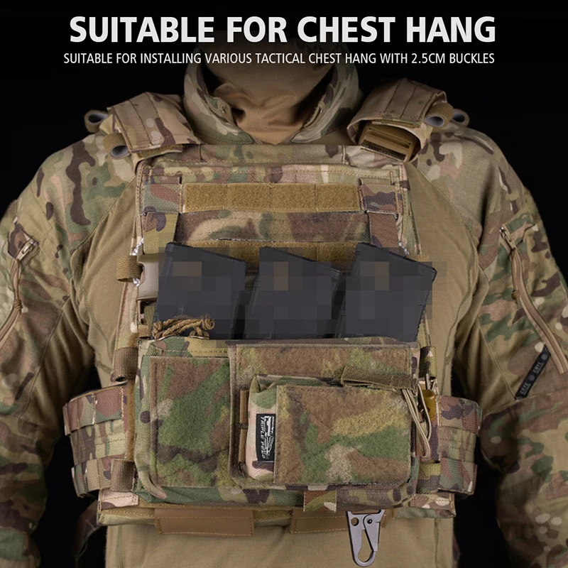 Accesorio de chaleco, adaptador de revista colgante para el pecho para caza táctica, chaleco Airsoft AVS, placa rápida, expansión de aparejos de pecho - imagen 5