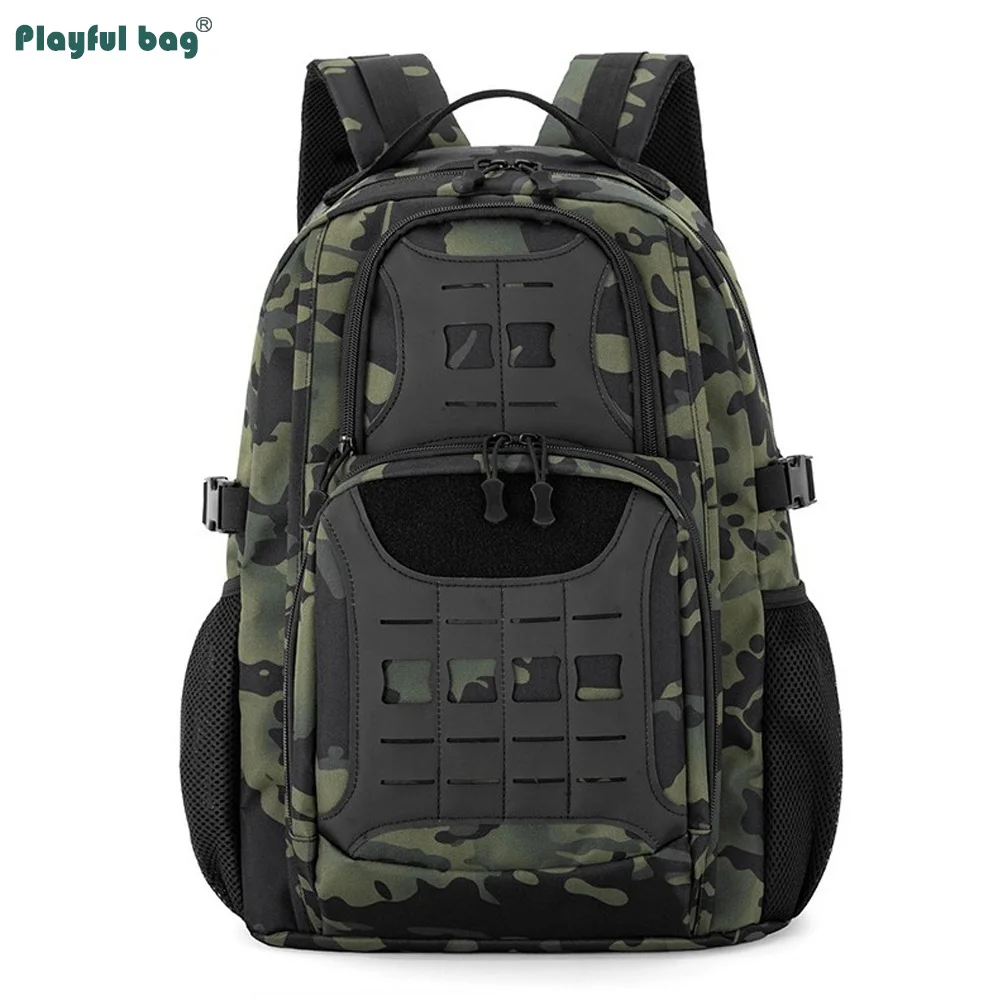 Mochila táctica de camuflaje para hombre, bolsa de viaje y senderismo de nailon, mochila multifuncional de Montañismo de gran capacidad AVA332 - imagen 5