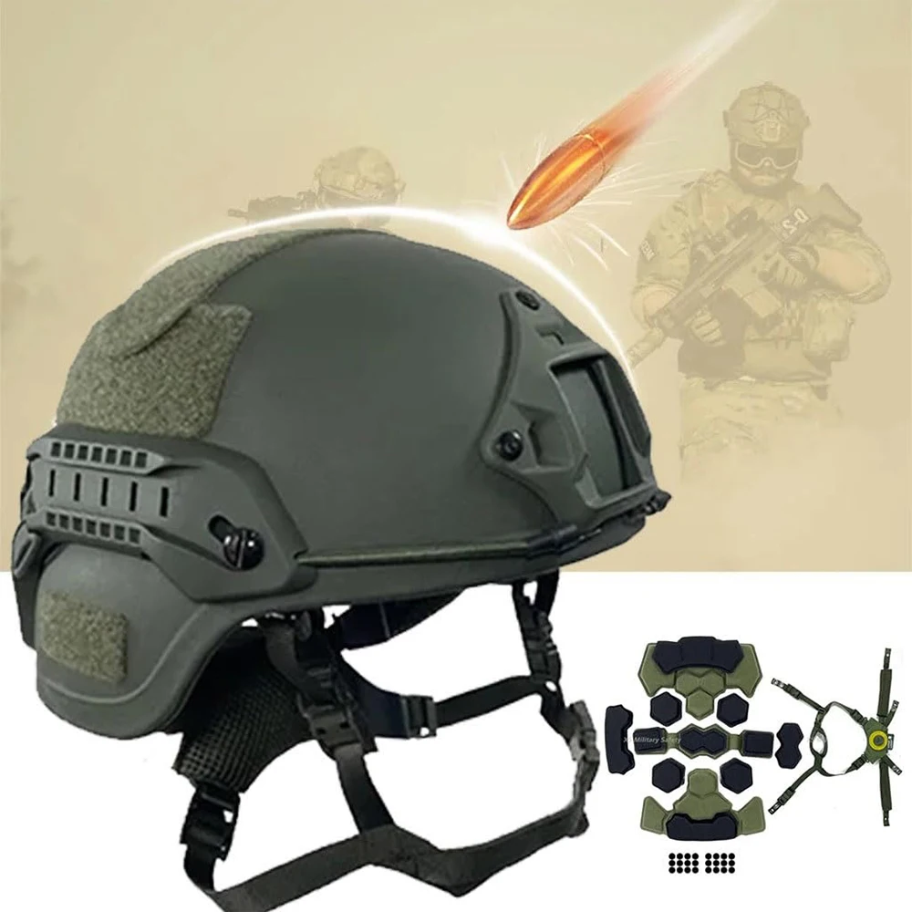 Casco Airsoft a prueba de balas NIJ IIIA Mich 2000 casco balístico de combate con sistema antivibración sistema de amortiguación de ajuste - imagen 2