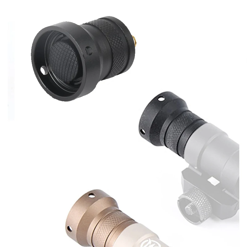 Linterna táctica con tapa trasera de Metal, cubierta de interruptor de presión de doble función para Airsoft Surefir M300 M600, luz de caza - imagen 3