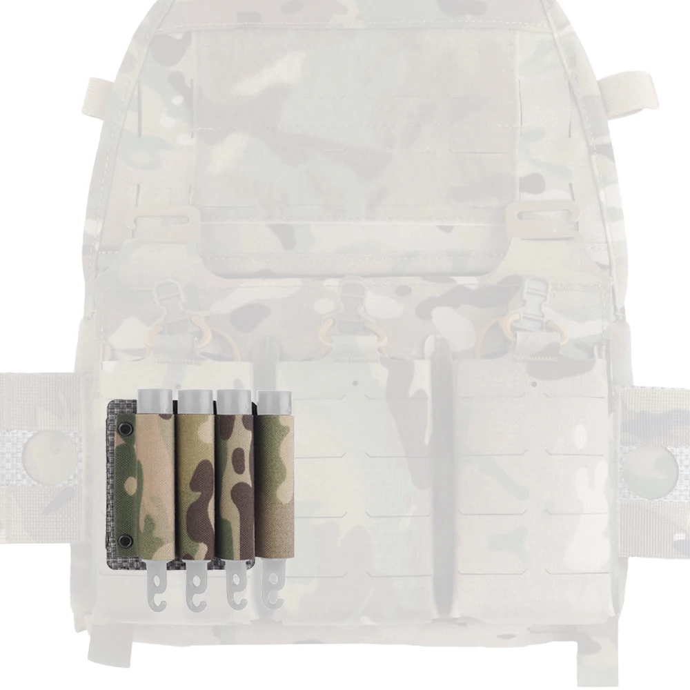 Bolsa de almacenamiento Molle Glow Stick, soporte de 4 orificios para batería de carcasa de escopeta Chem Light, accesorio portador de placa táctica para chaleco de caza - imagen 2