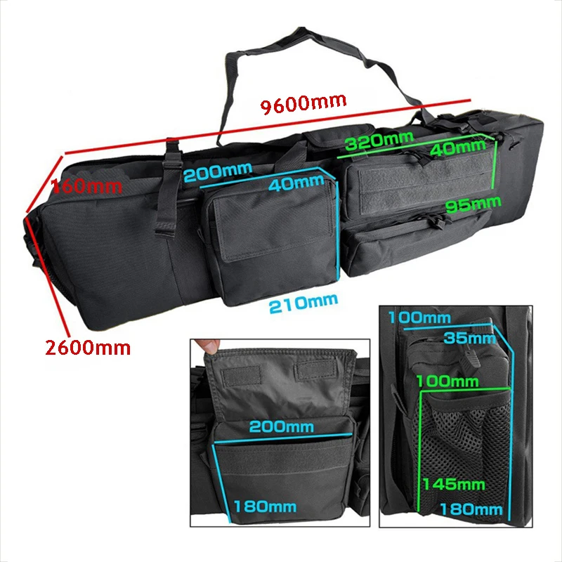 Bolsa para pistola de caza con equipo táctico, bolsa para Rifle de nailon M249, mochila de hombro, bolsa para deportes al aire libre Airsoft y caza - imagen 3