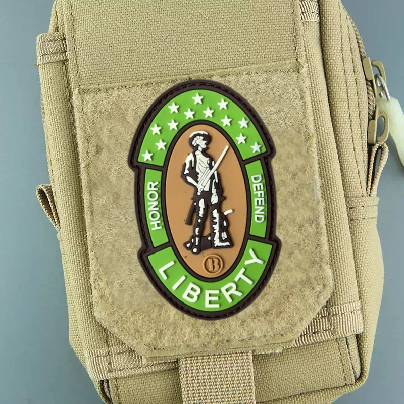 Parche táctico de PVC HONOR DEFEND LIBETY, insignia de moral militar del ejército, parches de bucle de gancho, pegatina para mochila para brazalete de ropa - imagen 2