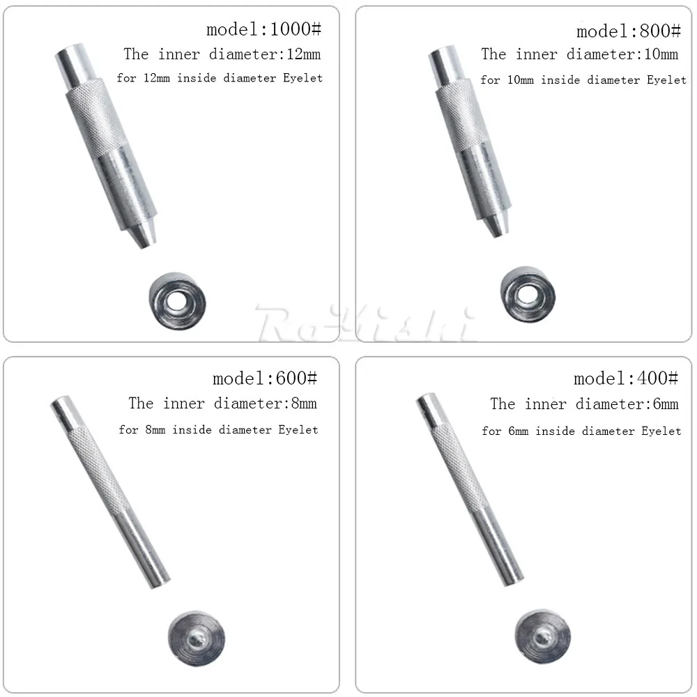 Herramienta de molde de ojales de Metal hecha a mano, instalación de ojales, acero al carbono, accesorios de bricolaje, alta calidad, 3,0-20mm, 1 Juego - imagen 4