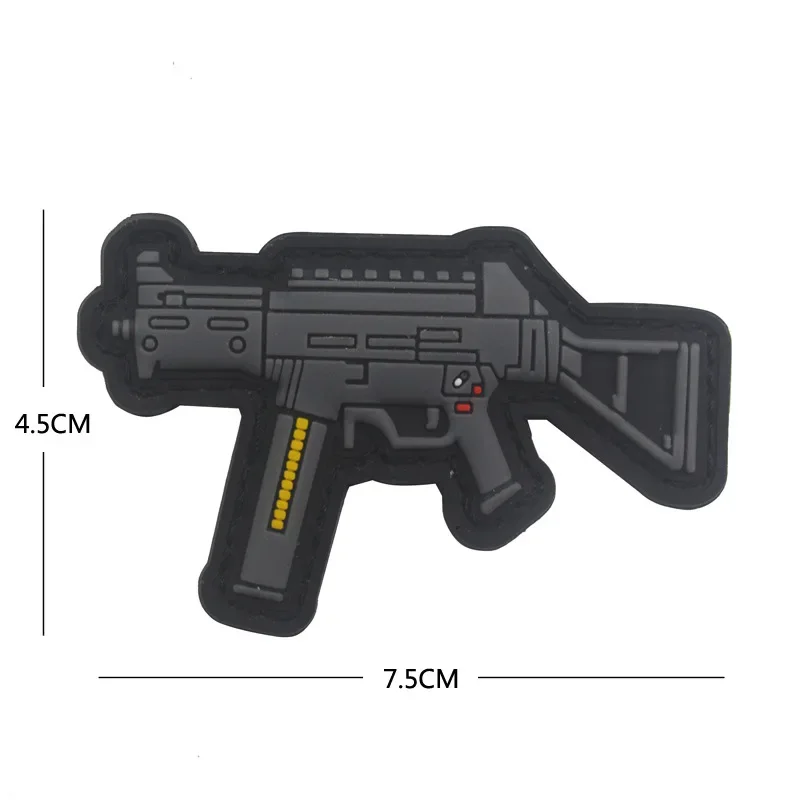 Mini parche de gancho de pistola de PVC personalizado, Rifle de francotirador 3D de goma, insignia de moral AK81 para casco de mochila táctica militar al aire libre - imagen 4