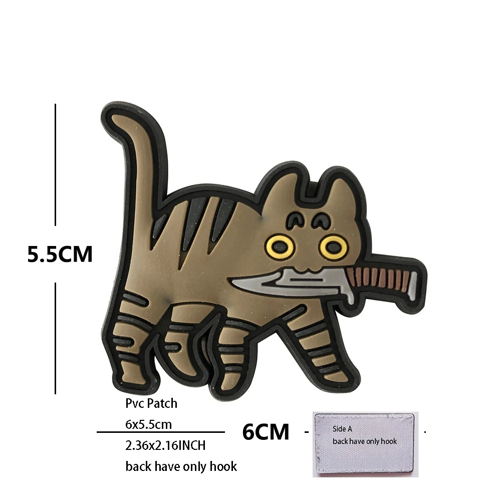 Brazalete bordado de pato táctico con cuchillo, insignia de ganso blanco, Parche de mochila con buena Idea, novedad - imagen 4