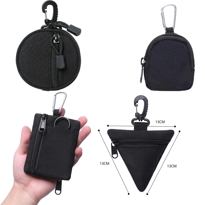 Mini bolsa de herramientas EDC, llavero con cremallera, auricular, billetera, monederos, utilidad, senderismo al aire libre, accesorios de caza, riñonera