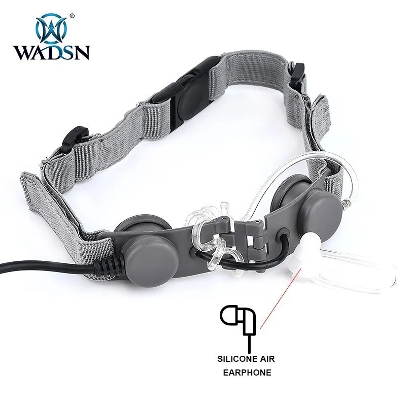 Auriculares tácticos Wadsn con micrófono de garganta, micrófono de potencia de tubo, auriculares para caza al aire libre Kenwood U94 PTT para BaoFeng UV-5R UV-5X UV-82 - imagen 4