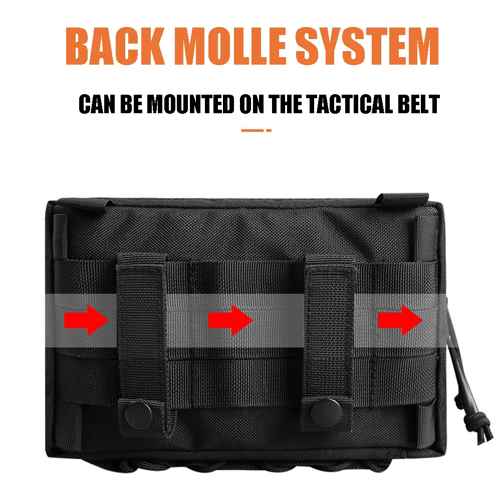 Bolsa de herramientas EDC de utilidad táctica Molle, Kits de primeros auxilios, bolsas para senderismo, Camping, herramientas de supervivencia de emergencia al aire libre, cinturón de cintura - imagen 3