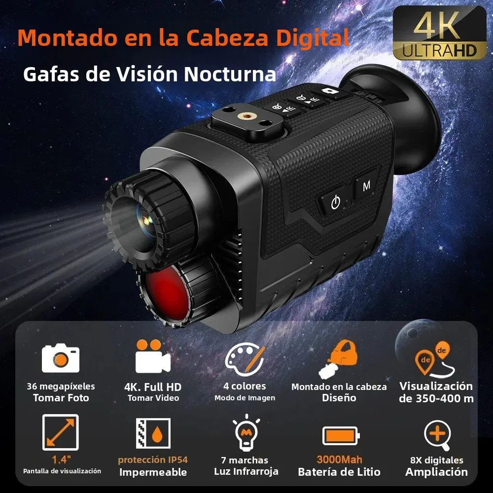 Monocular montado en la cabeza NV8260 4K HD cámara de visión nocturna toma y graba 8X telescopio de visión nocturna infrarroja Digital para exteriores - imagen 5