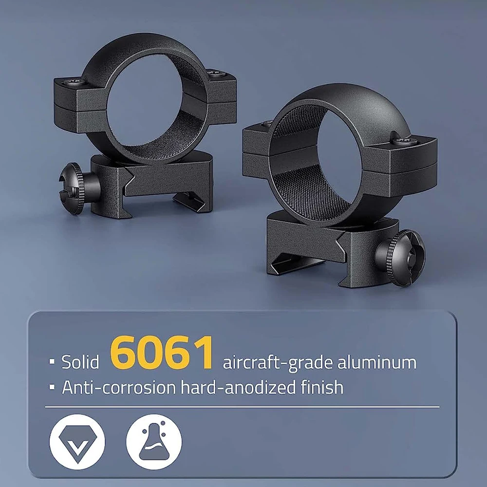 Base de anillo de montaje para Visor de Rifle, aleación de aluminio de perfil alto, medio y bajo, 30mm/25,4mm, 11mm/ 20mm, carril Weaver Picatinny - imagen 3