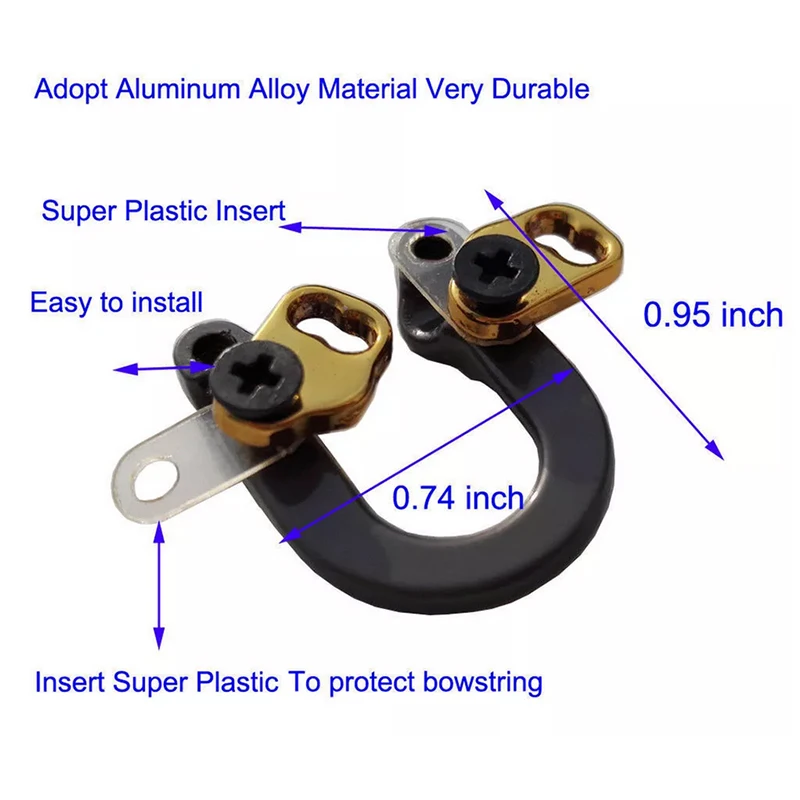 Arco de Metal compuesto para tiro con arco, cuerda de liberación de bucle en D, hebilla de anillo en U para caza al aire libre, accesorios de entrenamiento de tiro - imagen 2