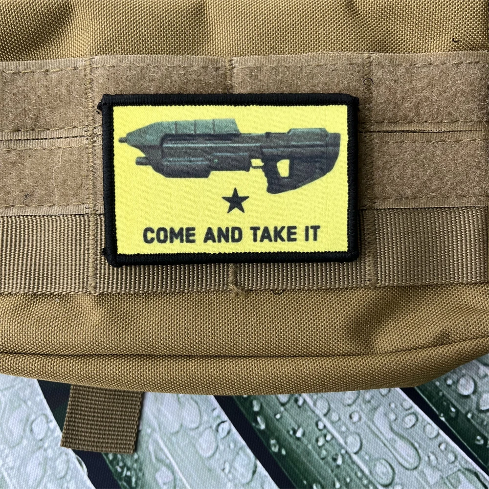 Parches impresos Halo Come and Take It, brazalete táctico, insignia de moral de Chevron, pegatina de gancho y bucle para mochila - imagen 5