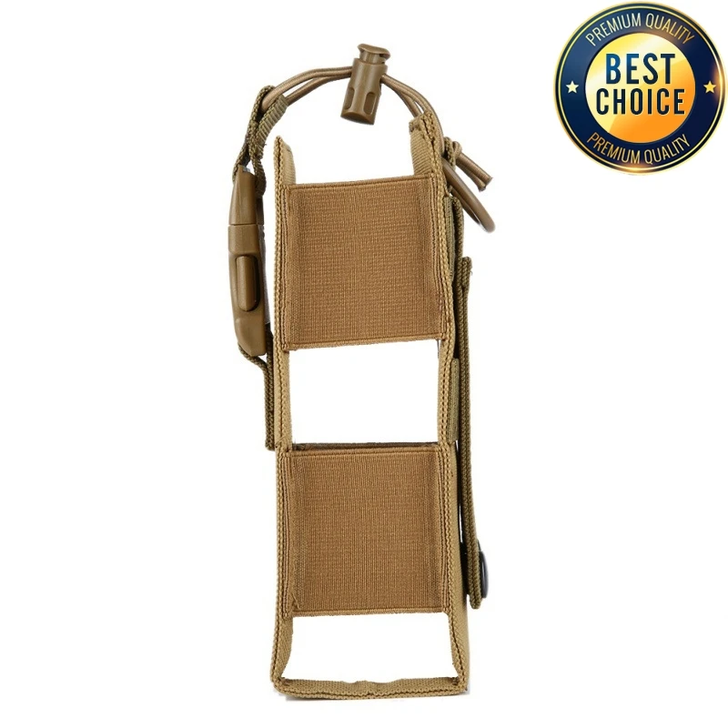 Bolsa táctica Molle para Walkie Talkie, botella de agua, cubierta para hervidor de nailon 600D, bolsa colgante para la cintura, soporte para senderismo y acampada al aire libre - imagen 4