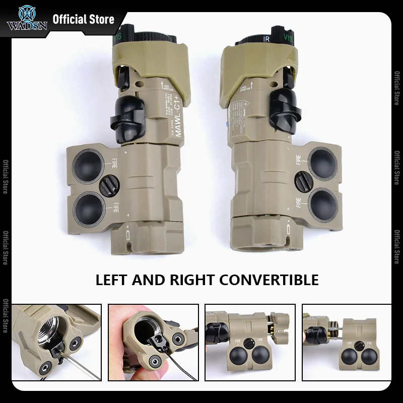 MAWL-C1 táctico WADSN + láser rojo verde azul IR punto apuntando IR relleno luz estroboscópica blanca arma de caza Airsoft Accesorios - imagen 5