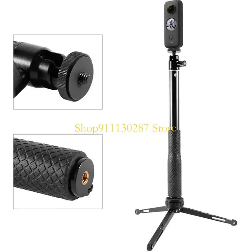 J1HC-Palo Selfie giratorio con cabeza bola, estabilizador mano longitud ajustable para cámaras deportivas, teléfonos - imagen 2