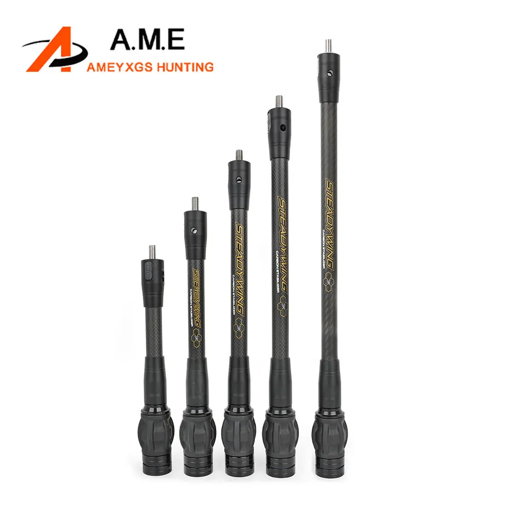 Estabilizador de arco de tiro con arco de 6/8/10/12/15 pulgadas, varilla de equilibrio de fibra de carbono 3k, amortiguador, arco compuesto recurvo húmedo, tiro de caza - imagen 5