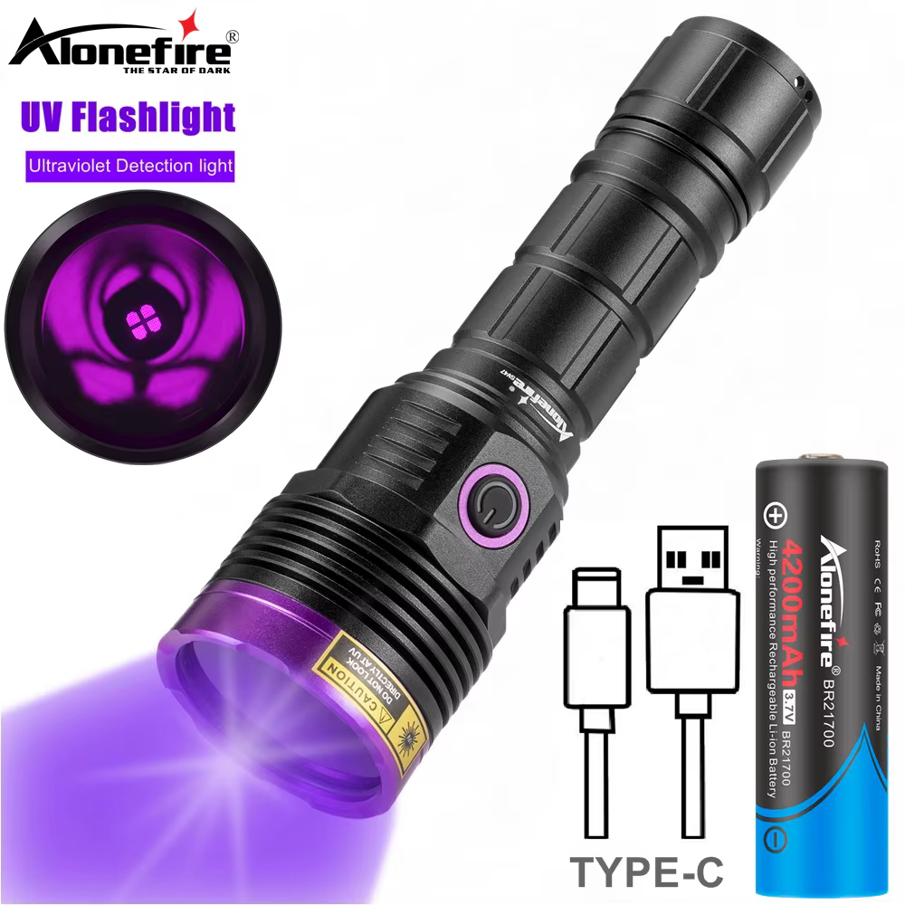 Linterna táctica UV LED 20W para detección y verificación