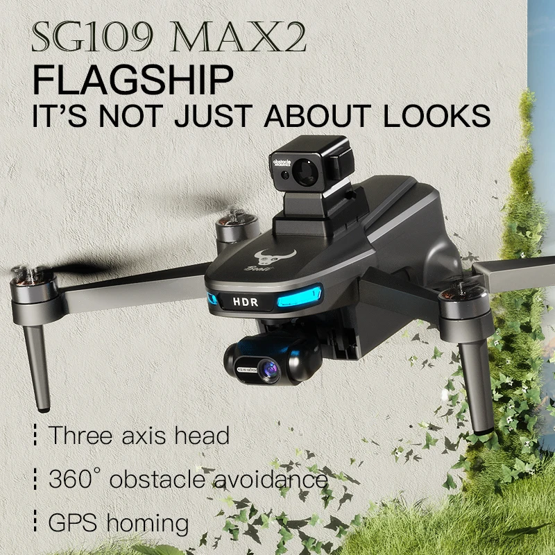 ZLL SG109 Max2 Dron cardán estabilizado de 3 ejes 360 °   Aeronave plegable para niños con cámara HD 8K para evitar obstáculos con láser - imagen 4