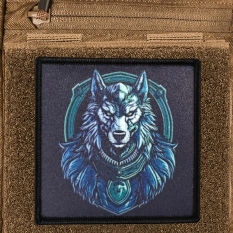 Parche con estampado de lobo militar, chaleco táctico, sombreros con gancho y bucle, insignia de moral, mochila, pegatinas decorativas, parches para brazalete para ropa - imagen 5