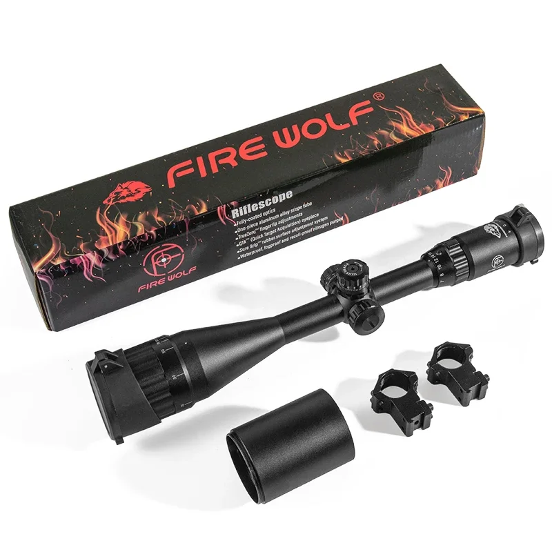 2025 FIRE WOLF nuevo 4-16X50 Rifle alcance táctico óptico rojo punto verde vista iluminada torreta cruzada bloqueo retícula vista caza