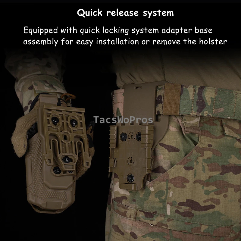 Funda táctica Universal, sistema de liberación rápida, pistolas derecha, funda para Glock SIG SAUER SPRINGFIELD SMITH WESSON - imagen 5