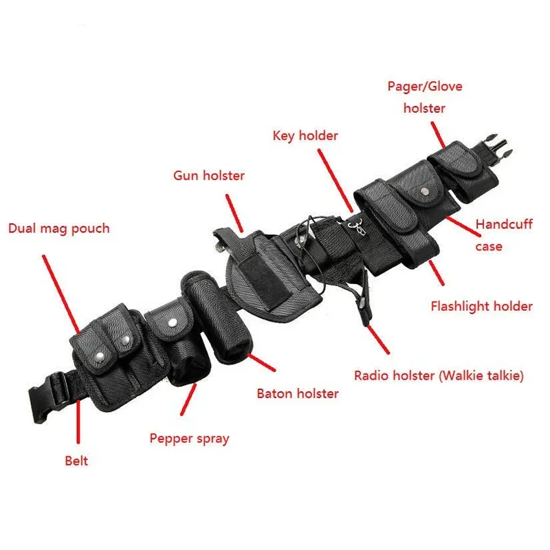 Cinturones de seguridad multifuncionales, cinturones de utilidad tácticos de entrenamiento militar, tiro, combate, Airsoft, con funda, 10 Uds. - imagen 5