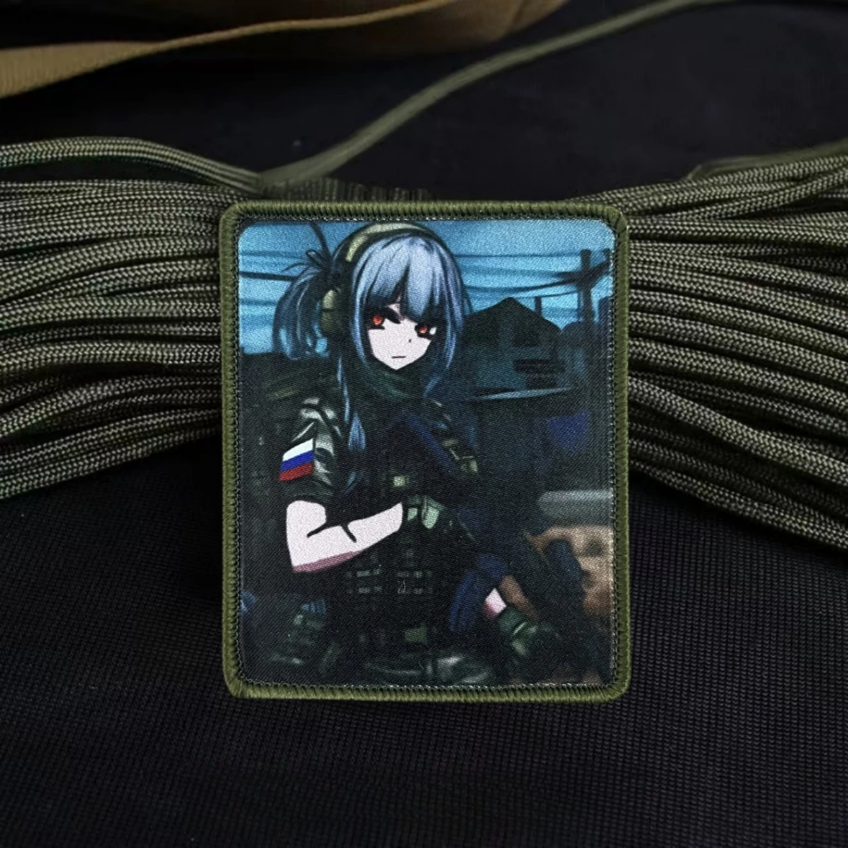 Parche de insignia de moral de chica de Anime Chevron ruso, brazalete militar táctico, parches de gancho y bucle impresos, pegatina para mochila de ropa - imagen 5