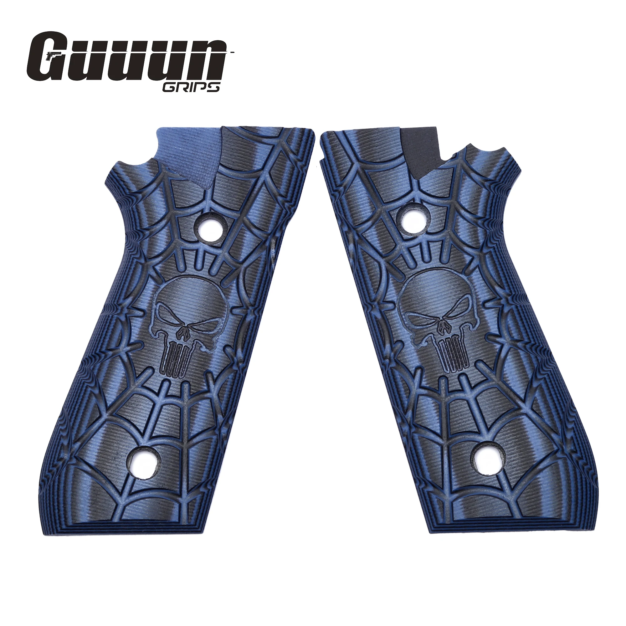 Guuun G10 agarres para Taurus PT92 Skull Skeleton Punisher Texture Compatible con PT 92 /99/100/101 y Decocker - 5 opciones de Color - imagen 4