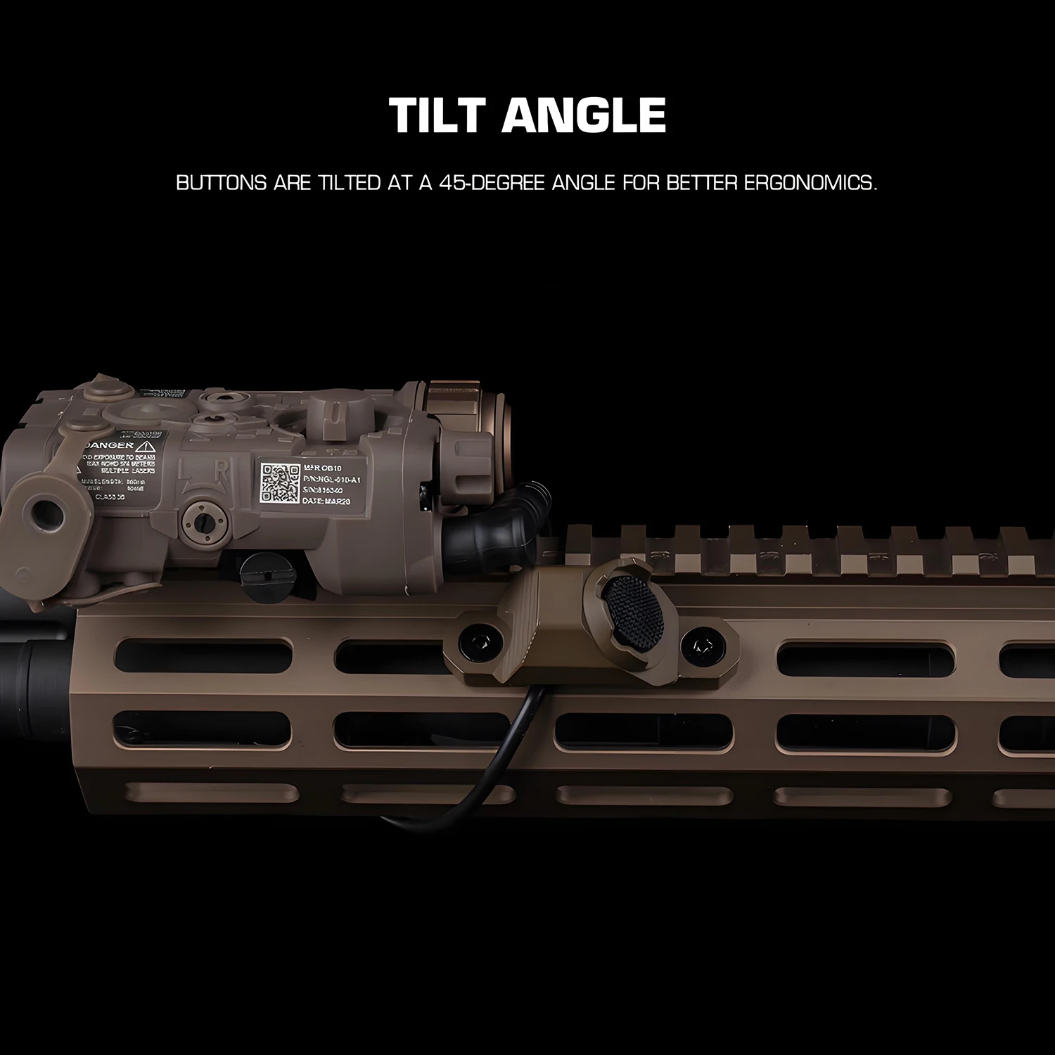 Interruptor de cable único de metal UN para luz láser PEQ 45 °   Botones de inclinación Grúa Laser SF Conectores de 2,5 mm Se adapta al riel Picatinny Mlok - imagen 2
