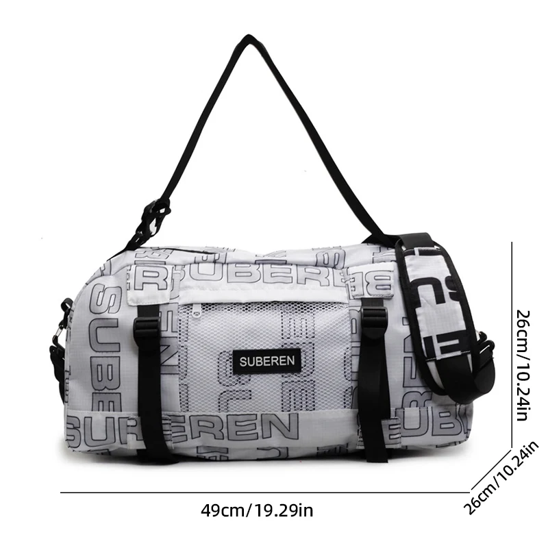 Bolso de hombro tipo bandolera con letras de ocio para Fitness, gran espacio de almacenamiento, bolso de viaje de viaje corto, mochila multifuncional - imagen 3