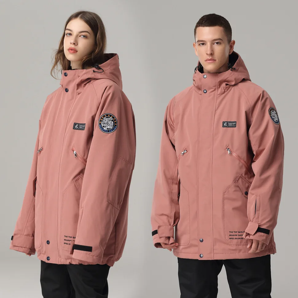 SEARIPE-traje de esquí para mujer, abrigo para exteriores, traje de esquí para hombre, chaqueta de invierno, cortavientos de Snowboard transpirable impermeable para mujer, Unisex - imagen 4